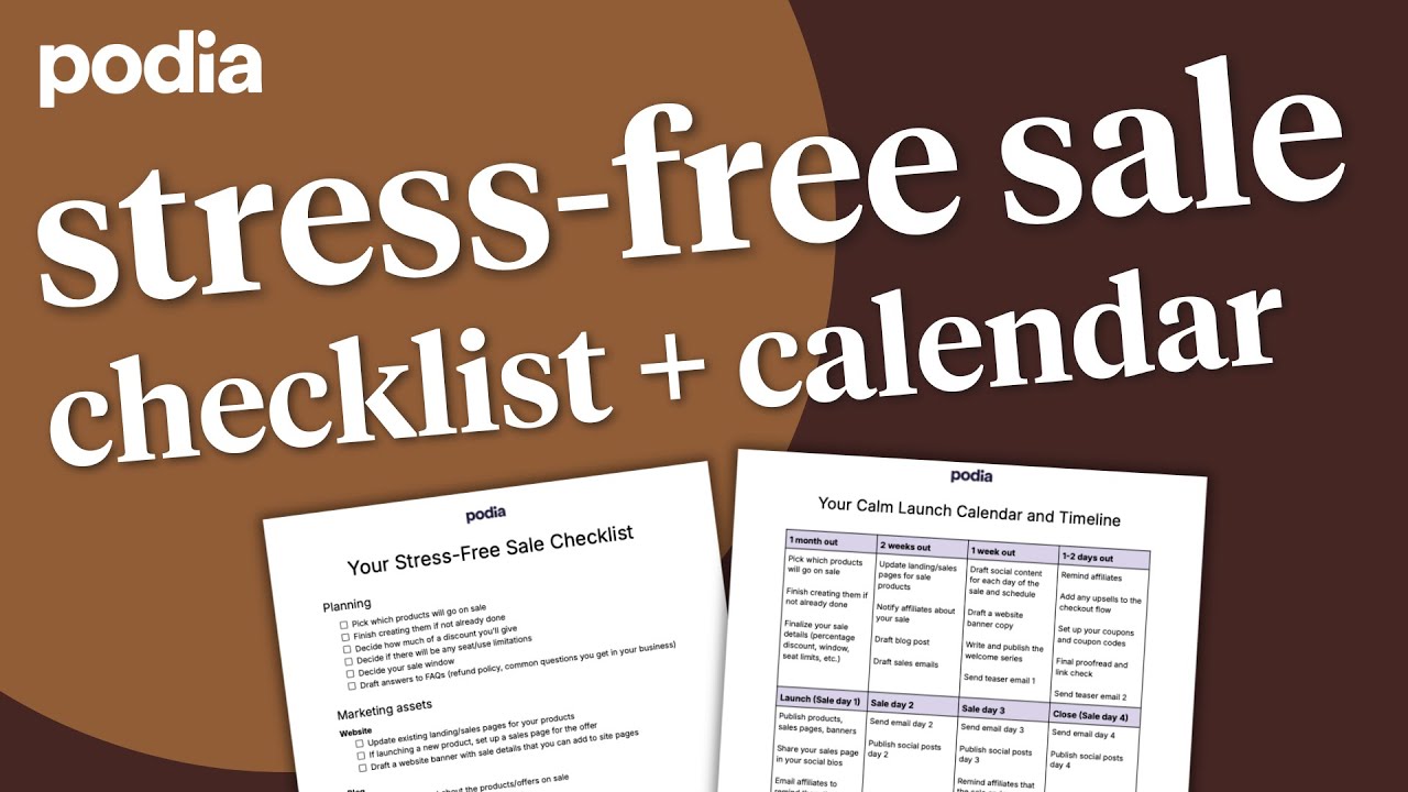 CHECKLIST + CALENDAR How to run a stress-free launch or sale in your online  business